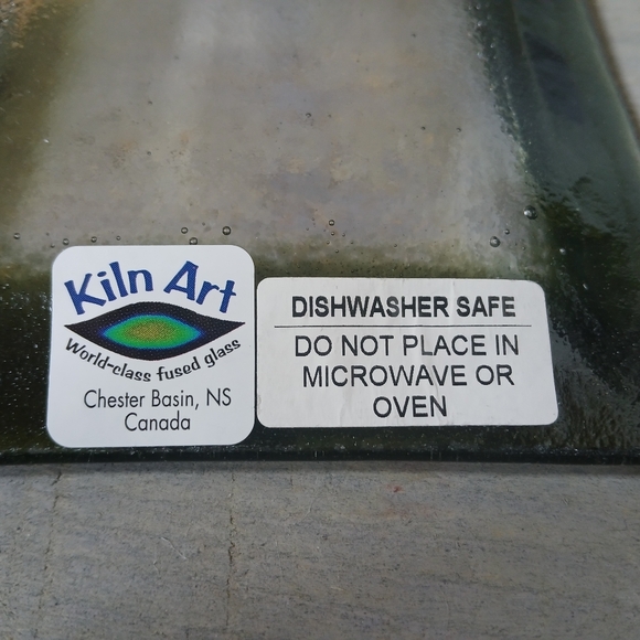 Kiln Art Fused Glass & Dichroic Trinket Dish Tray Signed - Picture 9 of 15